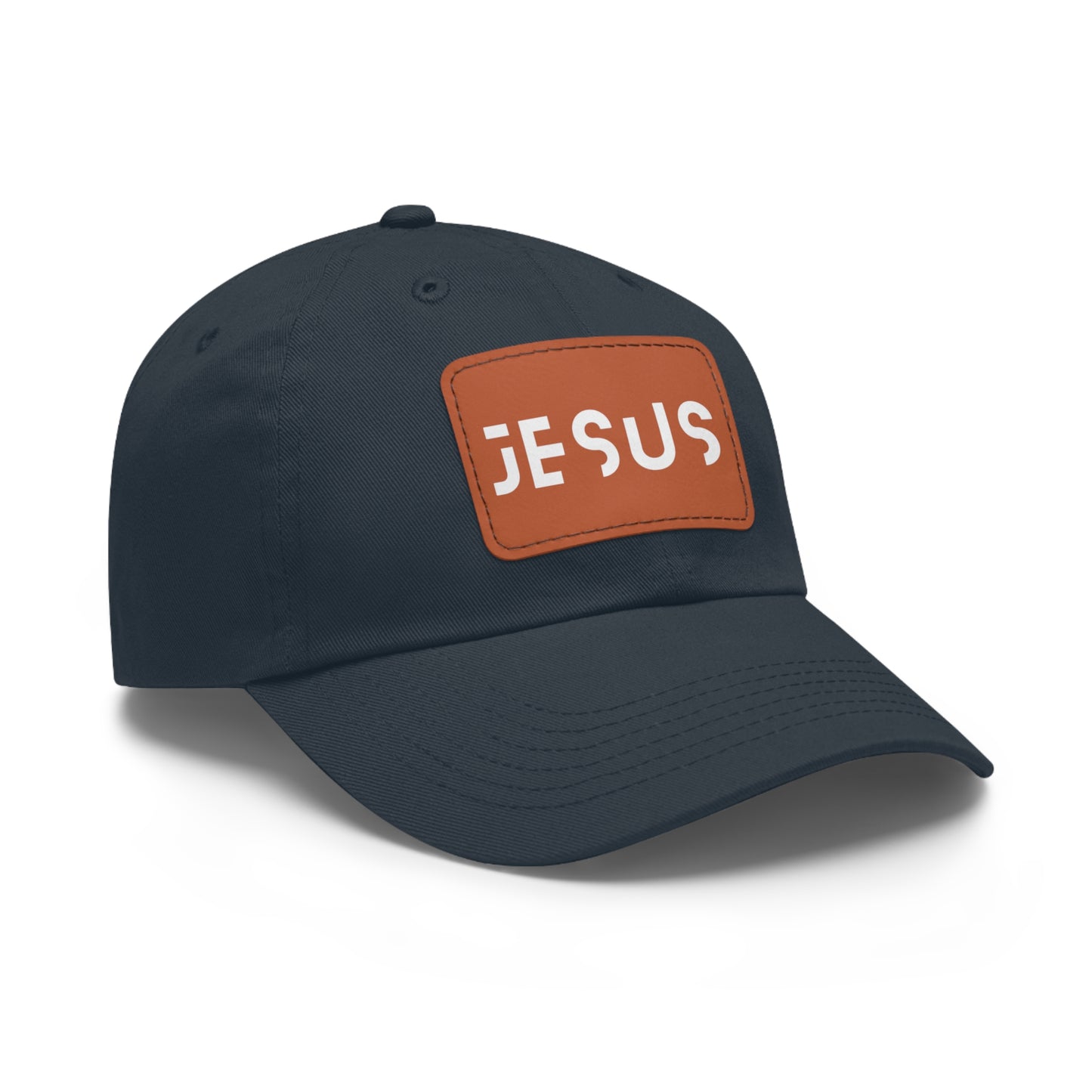 Jesus Dad Hat with Leather Patch (Rectangle)