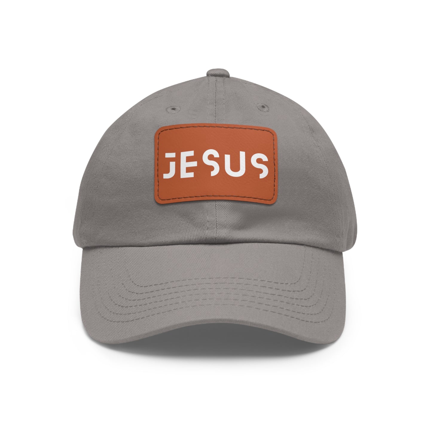 Jesus Dad Hat with Leather Patch (Rectangle)