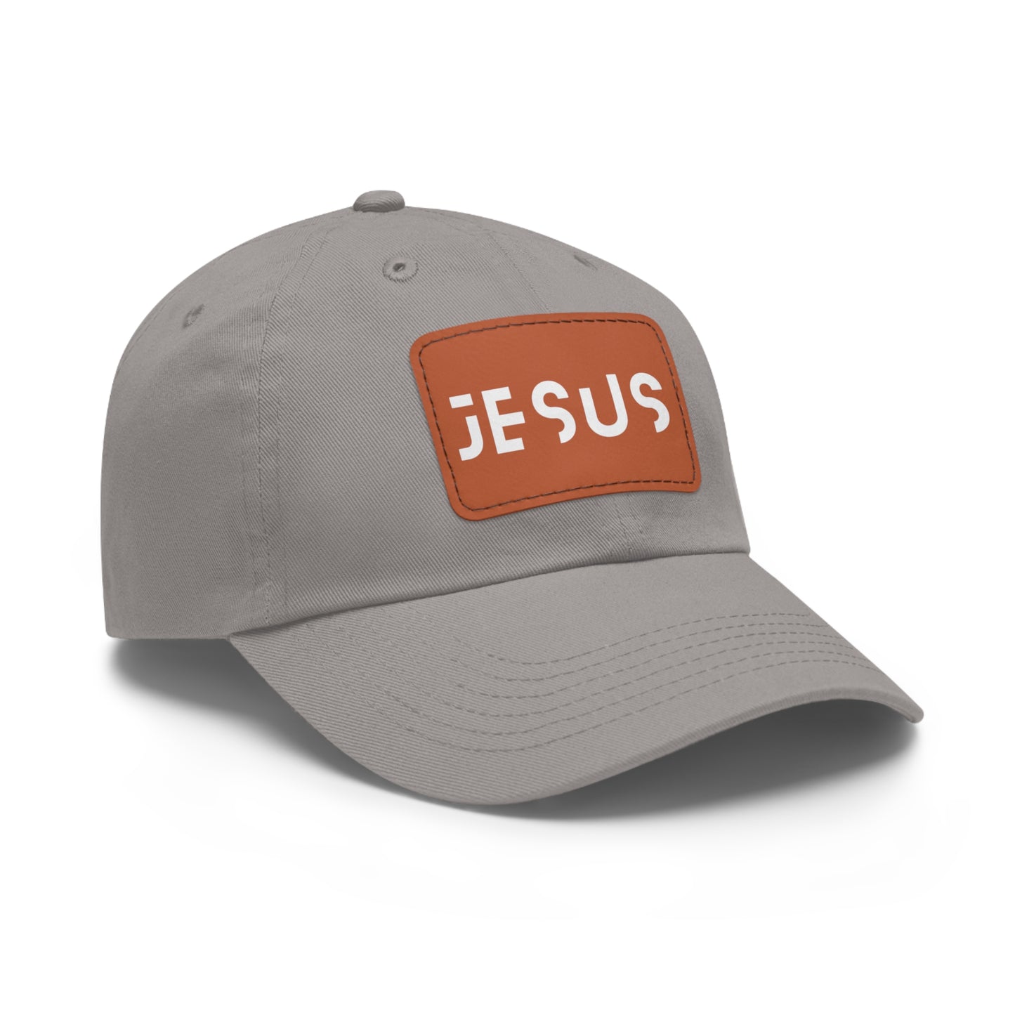 Jesus Dad Hat with Leather Patch (Rectangle)