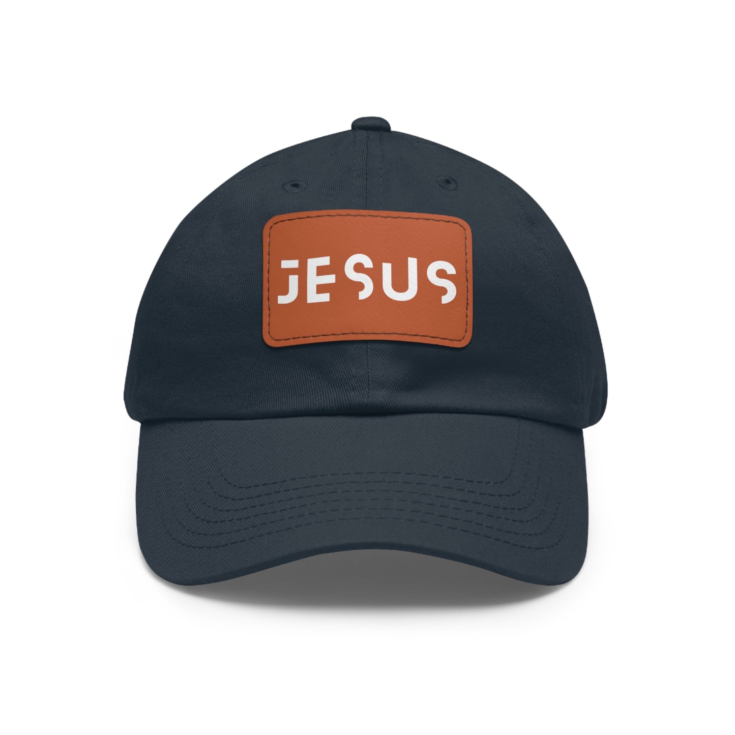 Jesus Dad Hat with Leather Patch (Rectangle)