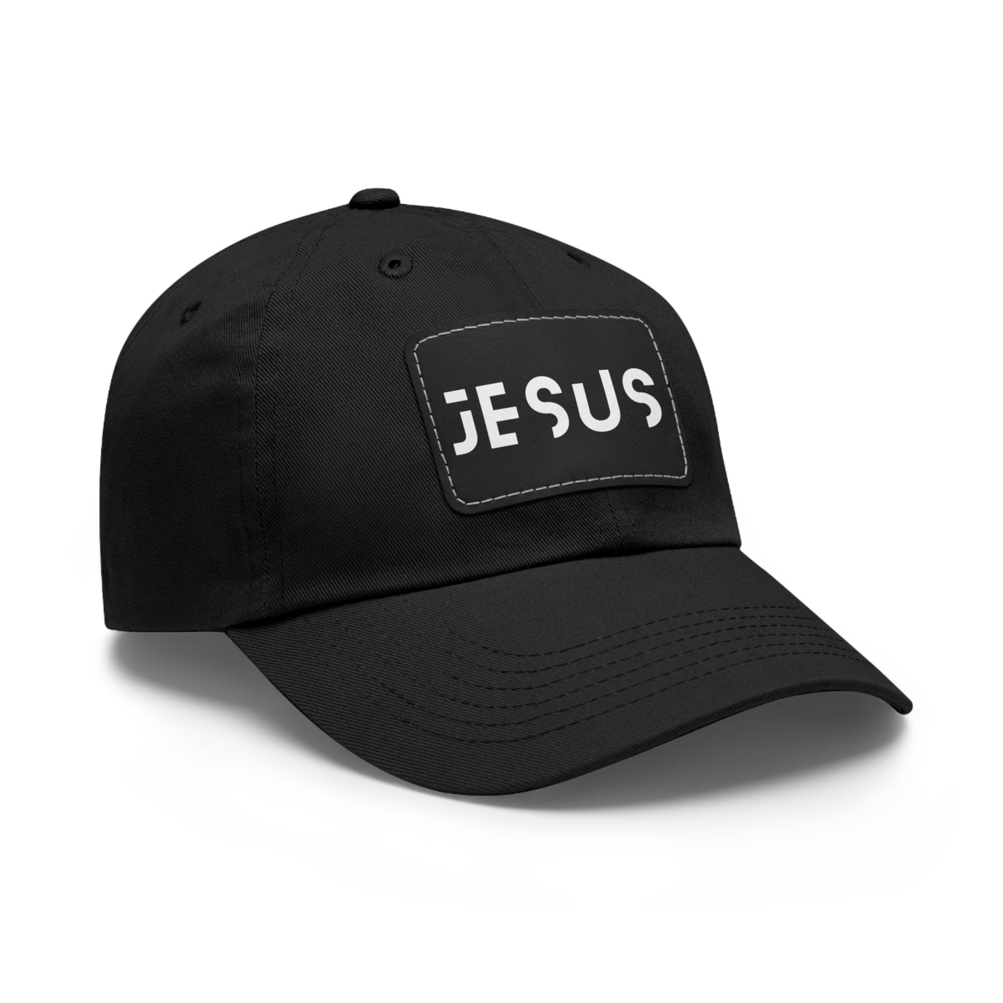 Jesus Dad Hat with Leather Patch (Rectangle)