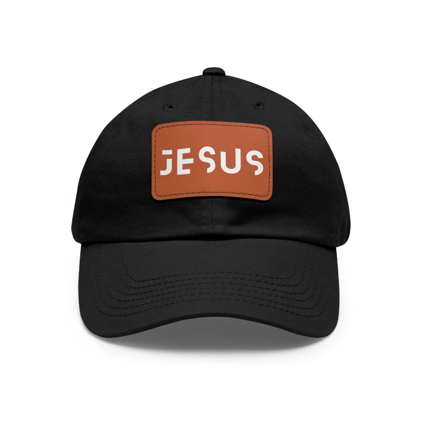 Jesus Dad Hat with Leather Patch (Rectangle)